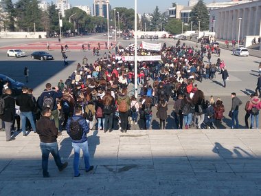 Workers' Front supports student protests in Tirana