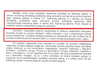 Božinović napokon priznaje policijsko nasilje nad izbjeglicama