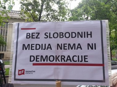 Radnička fronta na protestu medijskih radnika za slobodu medija i protiv cenzure