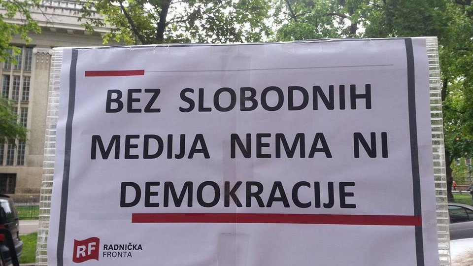 Radnička fronta na protestu medijskih radnika za slobodu medija i protiv cenzure